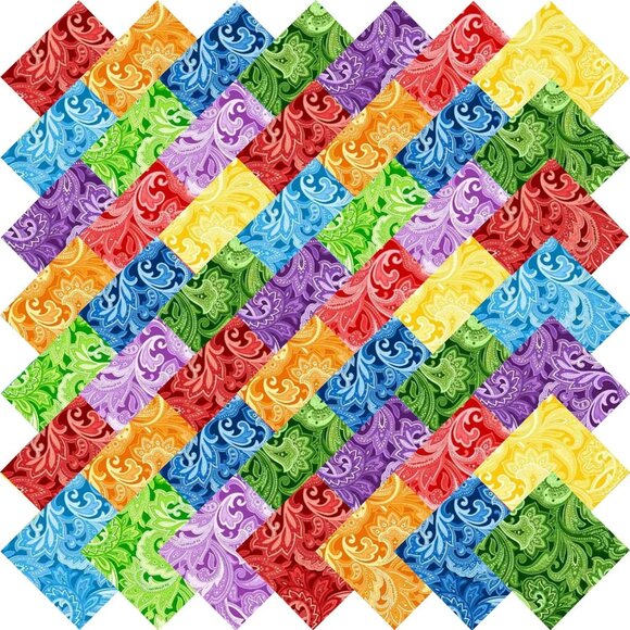 Other - 10"x 10" 50 PCS 100% Cotton Floral Fabric Squares Bundles Quilting Supplies for